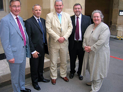 The Caledonia lobbyists who run the SPBE (from left to right) David Davidson, Mike Watson, Devin Scobie, Andrew Scobbie and Lynda Gauld